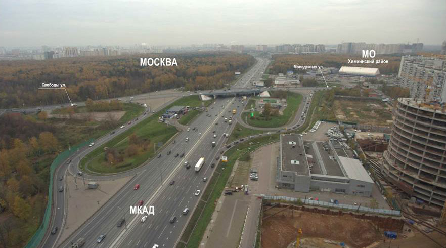 Реконструкция МКАД на севере Москвы 