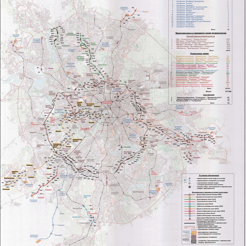 Схема развития метро на 2012-2020 года от Мосинжпроекта 